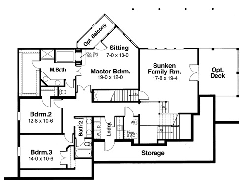 Middle Level image of AVERY I House Plan